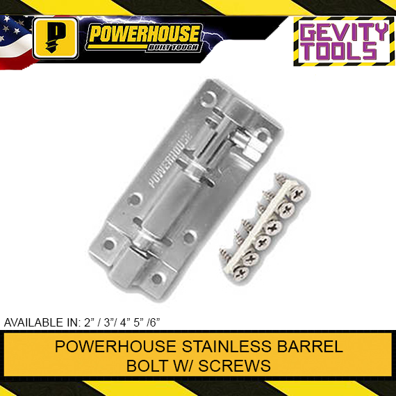 POWERHOUSE STAINLESS BARREL BOLT 2"/3"/4"/5"/6" *GEVITY* Lazada PH