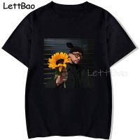 Bad Bunny With Sunflower Print Tshirt Vintage 90S Rap Hop T Shirt Design Tshirts Hipster Men 100% Cotton Gildan