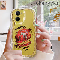 เคส Chenyyka สำหรับ Realme 10เคสแฟชั่นลายแมงมุมเนื้อครีมขอบคลื่นเคสมือถือกันกระแทกแบบใสนิ่มที่สร้างสรรค์เคสโปร่งใสลายกล้องถ่ายรูปซิลิกาเจลป้องกัน