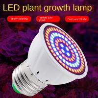 แสง Grow LED สเปกตรัมสีแดงและสีฟ้า E27ถ้วยพืชปลูก80เม็ดแสงเติมอวบน้ำเรือนกระจกเต็มสเปกตรัมแสง Grow