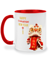 แก้วกาแฟใส Happy chinese new year เทศกาล ตรุษจีน แก้วสกรีนชื่อ แก้วมัค twotone coffee mug แก้วสองสี แก้วสกรีน แก้วกาแฟ เหมาะเป็น ของขวัญ ของที่ระลึก ของขวัญวันเกิด