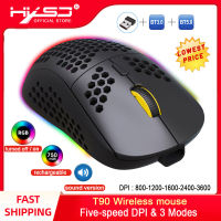 HXSJ T90 3โหมดไร้สายชาร์จเมาส์BT 3.0 + 5.0 + 2.4Gไร้สายเมาส์ประจุสำหรับเกมOfficeแสงRGBปรับได้DPIสีดำ