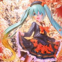 โมเดล VOCALOID Miku (3rd Season Autumn Ver.) 18cm Hatsune Miku Virtual Idol Maple Leaf Season Series Fall TAiTO Piapro PVC Figure Packed in Box Model