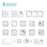 BSEED สวิตช์ไฟติดผนัง,ชิ้นส่วนหน้าจอโทรศัพท์ที่เสียบ USB สีขาวอะไหล่สำหรับซ่อม CAT5ทีวีซ็อกเก็ตเต้าเสียบสายไฟ