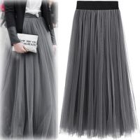 【CW】 Netting Skirt Fashion Ladies Pleated Skirts Women  39;s Street