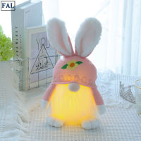 FAL Cute Easter Faceless Bunny Gnome Doll Glowing Plush Toy Desktop Ornament For Home Living Room Bedroom