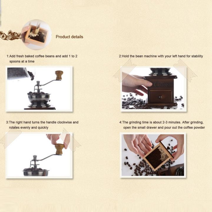 พร้อมส่ง-เครื่องบดกาแฟ-เครื่องบดถั่วลักษณะแบบโบราณ-coffee-grinder-coffee-maker-bean-grinder-antique-appearance