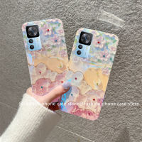 เคสโทรศัพท์ Xiaomi 12T Pro 12 Lite 12Pro Redmi Note 11 Pro 11S 5G 4G เคส Phone Case ปลอกใหม่หรูหรา Vintage Blu-Ray Rhinestone Camellia ดอกไม้นุ่ม2022