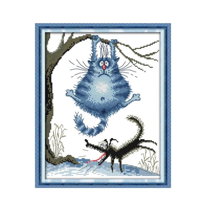 Should lost weight earlier cross stitch kit cartoon 14ct 11ct count print canvas stitching embroidery DIY handmade needlework Needlework