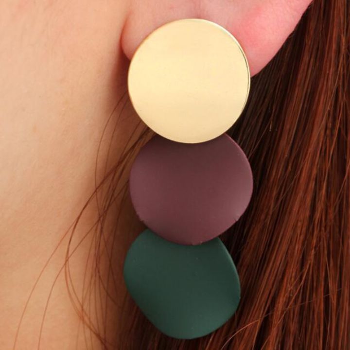 mm75-ต่างหูสำหรับผู้หญิงสาว-dangler-eardrop-ฤดูร้อนโบฮีเมียนแฟชั่นน่ารักเรขาคณิตรอบของขวัญพรรคเครื่องประดับที่มีสีสัน