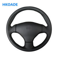 2021DIY Hand-stitched Black Comfortable and Soft Artificial Leather Car Accessories Steering Wheel Cover For Peugeot 206 2002-2006