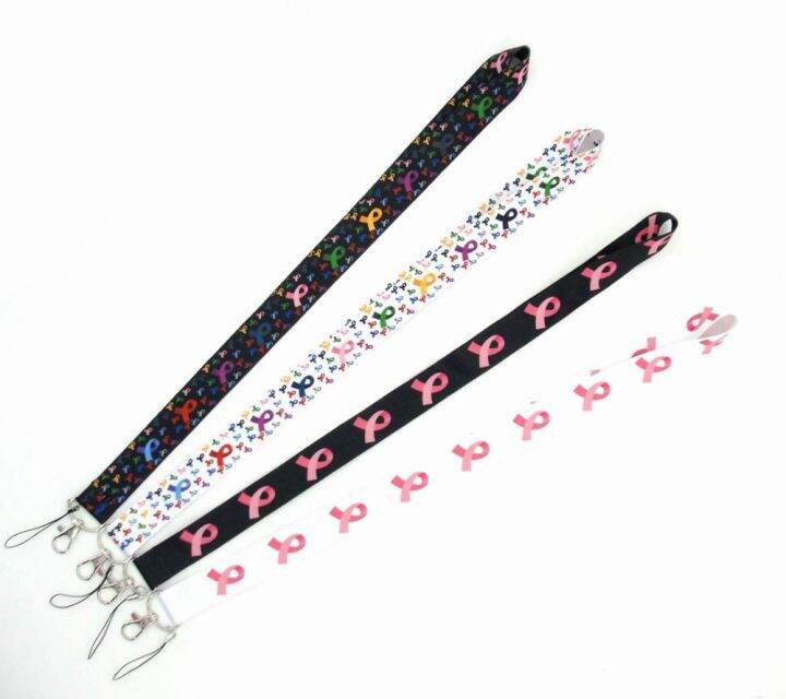 hot-selling-polyester-breast-cancer-logo-cell-phone-neck-lanyard-neck-straps-lanyards-or-smartphone-key-id-card-keychain