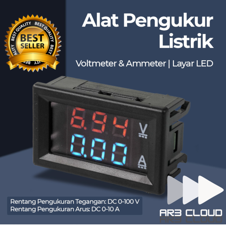 Ar3cloud-Alat Pengukur Arus Tegangan Listrik Voltmeter Ammeter LED ...