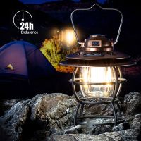 Portable Hanging Tent Lantern Rechargeable Retro Outdoor Camping Lights Decoration Aluminum Alloy for Travel Hiking Emergency