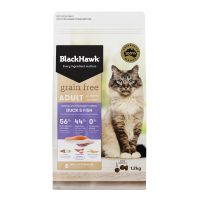 อาหารสัตว์ อาหารแมว BlackHawk อาหารเมล็ด Grain-Free  บำรุงขน เกรตนำเข้า สำหรับแมวแพ้ง่าย ขนร่วง จากเนื้อปลาแซลมอน