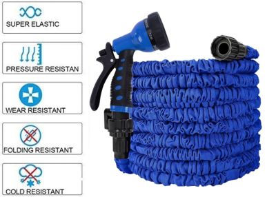 expandable hose Retractable elastic สายยางยืดหดอัตโนมัติหัวฉีด 7 ระดับ อุปกรณ์ในชุด สายยางขนาด 50FT หรือ75FT ที่แขวนสาย,หัวฉีดน้ำแรงดัน 7 ระดับ