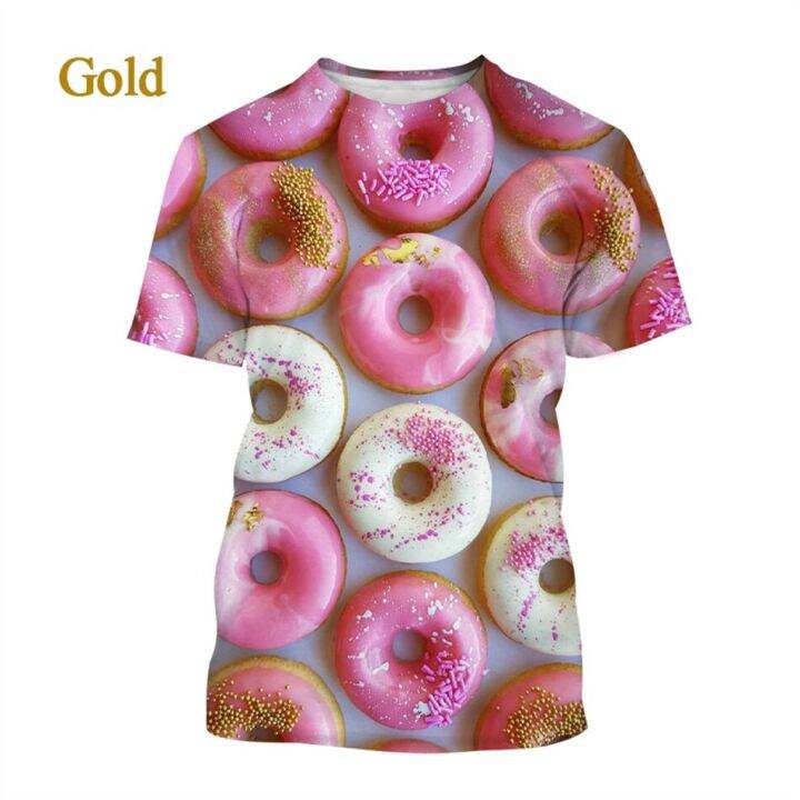 4-20y-boy-girl-chocolate-donuts-t-shirt-summer-teen-children-birthday-food-printed-clothes-t-shirt-kids-baby-fashion-tshirt-tops