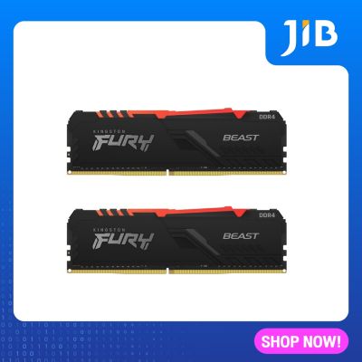 32GB (16GBx2) DDR4 3600MHz RAM (หน่วยความจำ) KINGSTON FURY BEAST DDR4 RGB (BLACK) (KF436C18BBAK2/32)