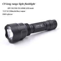 Black C8 long range hunting flashlight torch，With KW CSLNM1.TG 10W 6500K LED Emitter inside10xAMC7135 3.5A driver