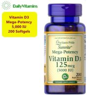 Puritan Vitamin D3 5000 IU 200 Softgels