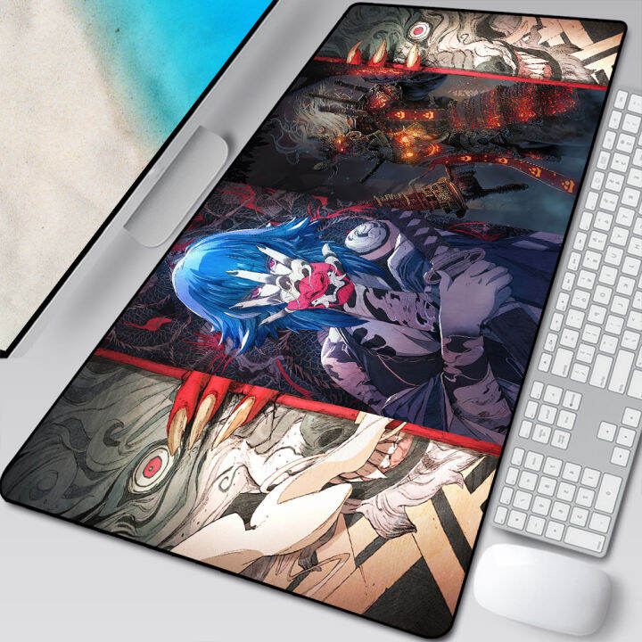 master-of-the-devil-japan-mouse-pad-สีดำและสีขาว-gaming-keyboard-แผ่นยาง-pad-บนโต๊ะโต๊ะ-anime-แผ่นรองเม้าส์-pc-rug