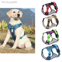 Pet Chest Strap Harness Oxford Cloth Large dog Vest Breathable Adjustable Reflective Seat Belt Outdoor Walking Dog Towing Rope