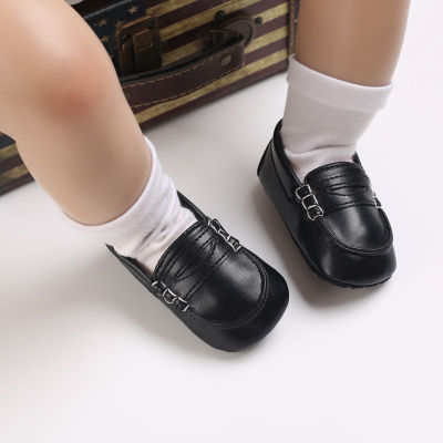 รองเท้าโลฟเฟอร์สำหรับเด็กทารกเด็กชายหญิงนุ่มแบบสวมกันลื่นรองเท้าหนังหัดเดินสำหรับเด็กทารก