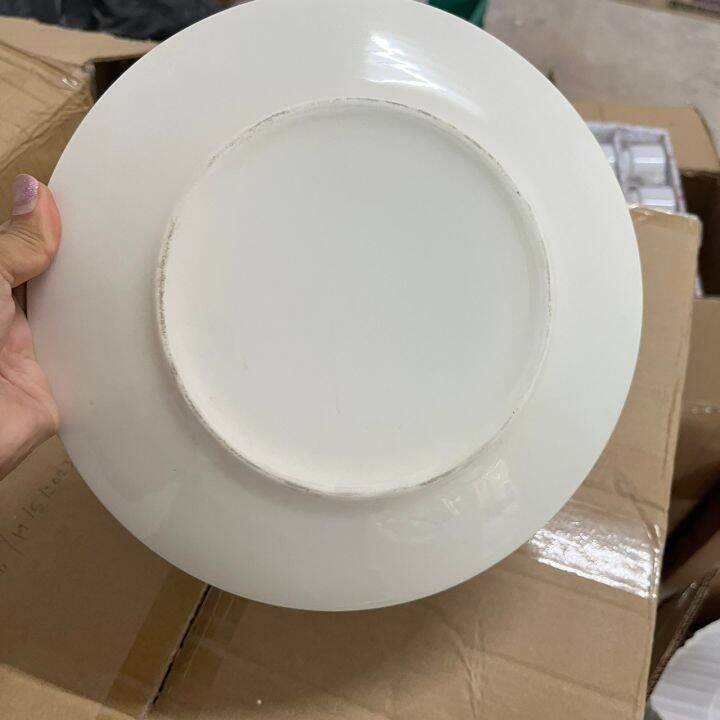 จาน-จานเซรามิก-ceramic-plate-จานแบน-จานข้าว-จานสวยๆ-จานราคาถูก-จานยกโหล-จานชามราคาส่ง-ขนาด-10-5-นิ้ว