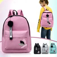 【Lanse store】2022 Fashion Canvas Backpack 19inch Female Schoolbag Student Bookbag Girls Cute Travel Rucksack Shoulder Bag