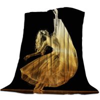 Coral Dance Ballet Lady Flannel Throw Blanket Soft Lightweight Warm Black Shadow Winter Sofa Couch Bed Girls Women Festival Gift