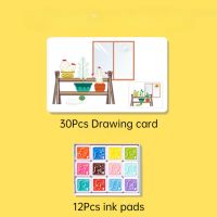 、‘、。； Kids Finger Painting Drawing Toys 30Pcs DIY Fun Activities Coloring Graffiti Doodle Book Educational Toys For Boys Girls Gift