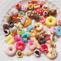 Resin Band Croissant Nail Cute Cake Donut Pendant Random Style Key Ring Earrings diy Accessories