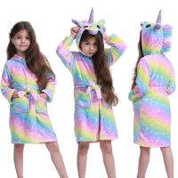 {Xiaoli clothing} เด็กสาวยูนิคอร์น Kigurumi ชุดนอนแฟชั่นสาวยูนิคอร์นเสื้อคลุมอาบน้ำเด็กเสื้อผ้าเด็ก Onesies เสื้อคลุมผ้าขนหนูชายหาด