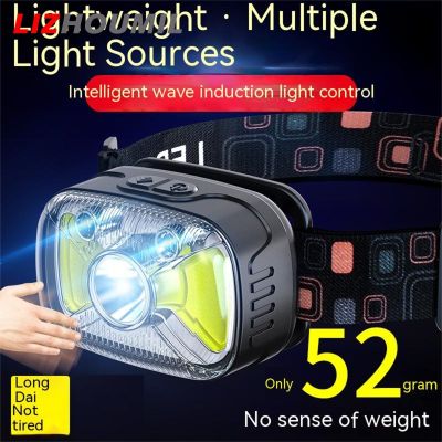 LIZHOUMIL Led Headlight High-brightness 90 Degree Adjustable Smart Sensor Outdoor Camping Head-mounted Flashlight Torch