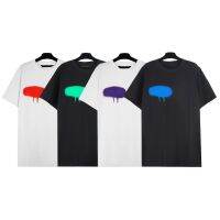 Summer Graffiti Paint Print Customized Short Sleeve 240G Double Yarn Combed Cotton Fashion T-Shirt For Men And 【Size S-4XL-5XL-6XL】