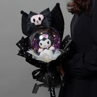 Kawaii Sanrio Plush Kuromi Hello Kitty Bouquet อะนิเมะตกแต่งคริสต์มาสดอกไม้หรูหราของเล่นตุ๊กตาเด็ก Kado Ulang Tahun