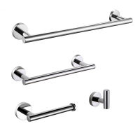 Towel bar Wall Mounted 4 Piece Bathroom Hardware Brushed Stainless Steel Bathroom Accessories Set BlackMirrorBrushed Golden