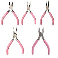 Cute Pink Color Handle Anti-slip Splicing and Fixing Jewelry Pliers Tools Equipment Kit for DIY Jewelery Accessory Design