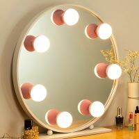 LED Suction Cup Makeup Vanity Light Bulbs USB Rechargeable Wireless Touch Switch Stepless Dimming Mirror Lights for Dress Table Pens