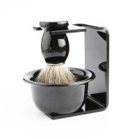 Mens Shaving Set Include 100 Pure Badger Shaving Brush + Shaving Soap Bowl + Shaving Brush Holder(Not Include Razor)