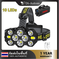 สไตล์ใหม่สำหรับ 2023 10 ไฟ LED สีแดง + แสงสีขาว USB ไฟหน้าแบบชาร์จไฟตกปลาไฟฉายไฟหน้าไฟฉายคาดหัวไฟฉาย