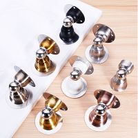 Double use non punching ultra short door stop suction micro strong magnetic stainless steel wall suction door stopper leaf Door Hardware Locks