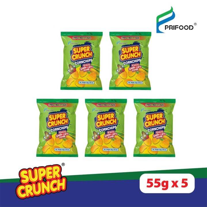 Super Crunch Corn Chips Sweetcorn Flavor 55g (Bundle of 5) Lazada PH