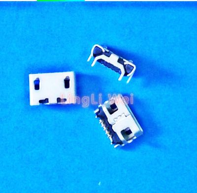 Holiday Discounts 10Pcs Micro USB 5Pin No Side Ox Horn Female Usb Socket Flat Mouth Four Legs Socket Mini Usb Connector Free Shipping