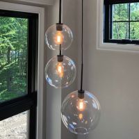 Ceiling Glass Ball Chandelier Pendants Lamp Bedside Hanging Lights Suspension Lighting Modern Kitchen Island Loft Glass Lamps