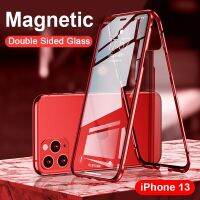 （A New sale）✐♧กล่องโลหะดูดซับแม่เหล็ก360สำหรับ iPhone 13 12Pro Max 11ปลอกโทรศัพท์มือถือหน้าและหลังขนาดเล็ก