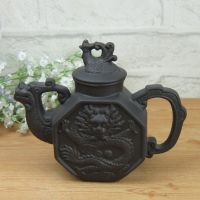 New Arrival Authentic Dagon and Phoenix teapot 320ml purple clay tea set kettle kung fu pot