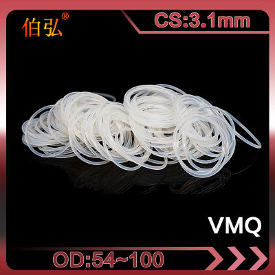 ซิลิโคนสีขาว O-Ring 1 ชิ้น/ล็อตซิลิโคน/VMQ CS3.1mm OD54/55/60/65/70/75/80/85/90/95/100 มม.ยาง O แหวนซีลปะเก็นแหวนเครื่องซักผ้า-Yinguer