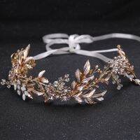 ℗ Bridal jewelry leaf crystal headband bridal wedding accessories