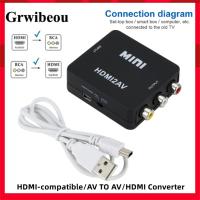 【YF】 HD 1080P RCA AV To HDMI-compatible Composite Adapter Converter AV2HDMI Audio Video Cable TO with USB For TV BOX